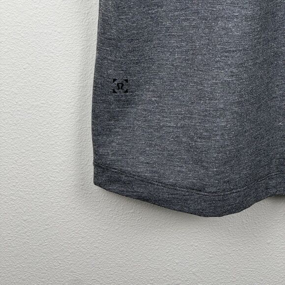 Lululemon Polo Shirt Men L Gray Evolution Short Sleeve Performance Active Golf - Picture 5 of 5